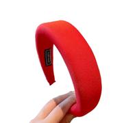 Diadema acolchada para mujer, diadema de esponja de color caramelo, diadema de tela suave, bandas elásticas para el pelo sin dientes, bandas gruesas para el cuidado de la piel, color rojo