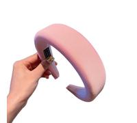 Diadema acolchada para mujer, diadema de esponja de color caramelo, diadema de tela suave, bandas elásticas para el pelo, sin dientes, cintas gruesas para el cuidado de la piel, color rosa