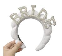 Diadema acolchada para novia con perlas para el cabello, diadema para desfile, graduación, tocado para novia y dama de honor