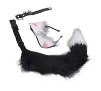 Diadema Ajustable, Collar de Campana Suave, Conjunto de Cosplay para Fiesta de Halloween, Diseño de Banda Elástica, Disfraz de Cosplay con Orejas de Gato y Cola de Animal de Lobo