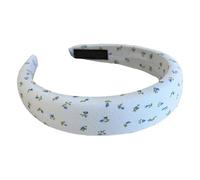 Diadema ajustable de esponja a cuadros azules con elegante lazo, accesorios cómodos para el cabello para niñas y mujeres