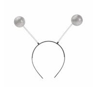 Diadema Alien para fiestas, boppers con purpurina, para festivales, accesorios para el cabello, carnaval, Halloween, disfraz, accesorio para mujer y hombre (#plata, talla única)