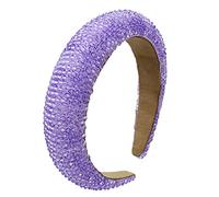 Diadema ancha acolchada con cuentas de cristal acrílico para mujer