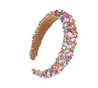 Diadema ancha acolchada: cristal artificial, diadema de diamantes de imitación de 5,51 pulgadas, diseño elegante, accesorio para el cabello cómodo y no deslizante, diadema de cristal brillante para