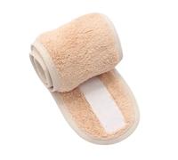 Diadema ancha ajustable para spa, yoga, baño, ducha, maquillaje, lavado facial, accesorios de toalla suave, gorro de ducha (caqui)