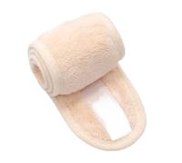 Diadema ancha ajustable para spa, yoga, baño, ducha, maquillaje, lavado facial, accesorios de toalla suave, gorro de ducha (beige)