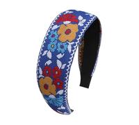 Diadema ancha, banda ancha para mujer - Diademas de tela bordada floral para mujer, casco vintage hecho a mano, accesorios para el cabello para niñas para la mayoría de peinados, uso codí