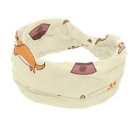 Diadema ancha con diseño de hueso de pata de perro corgi galés, diadema elástica antideslizante para mujer, diadema elástica y antideslizante, envoltura para la cabeza para entrenamiento deportivo