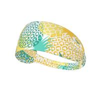 Diadema ancha con estampado de piña tropical para mujer, antideslizante, absorbe la humedad, yoga, correr, entrenamiento, gimnasio, etc