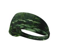 Diadema ancha con estampado de selva tropical para mujer, antideslizante, absorbe la humedad, yoga, correr, entrenamiento, gimnasio, etc