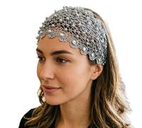 Diadema ancha de encaje con de perlas, elástica y bohemia para mujer, diadema vintage para bodas, , citas, vacaciones, suave, transpirable para todo el día