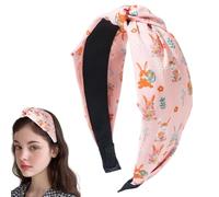 Diadema Ancha De Pascua,Diadema Feliz Pascua,Decoración de diademas estampadas anudadas para mujer | Accesorios para el peinado con estampado de Pascua para citas, viajes, bailes, fiestas, bodas, vaca