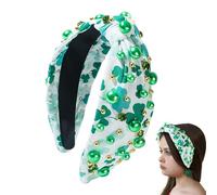 Diadema ancha para el Día de San Patricio para mujer, cinta para el pelo para el Día de San Patricio, cinta verde irlandesa, diadema con nudo decorado para mujer, disfraz de fiesta