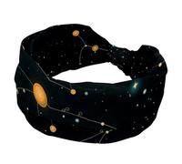 Diadema ancha para mujer, diadema deportiva que absorbe el sudor, banda elástica suave con constelación de Géminis, diadema de yoga, accesorio para el cabello de moda