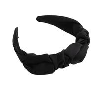 Diadema ancha para mujer, diadema plisada de tela, antideslizante, elástica, vintage, accesorio para el cabello para mujeres, yoga, deportes, viajes, gasa negra