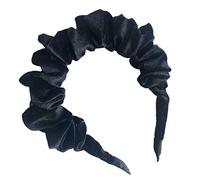Diadema ancha plisada de los años 90 para mujer, ondulada, fruncida, plisada, vintage, color sólido, brillante, con burbujas, para fiesta, baile de graduación