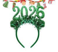 Diadema Año Nuevo - ABS Terciopelo Seda Brillante 18x21cm | Accesorios Brillantes 2026 | Diadema Con Borlas Para Fiesta De Año Nuevo, Celebración Y Accesorios Festivos
