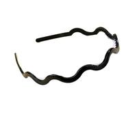 Diadema Antideslizante con cuadrícula geométrica Ondulada de Color Caramelo for Mujeres y niñas, Accesorios for el Cabello, tocados(Black)