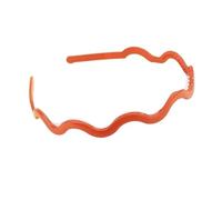 Diadema antideslizante con cuadrícula geométrica ondulada de color caramelo for mujeres y niñas, accesorios for el cabello, tocados(Orange)