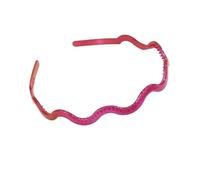 Diadema antideslizante con cuadrícula geométrica ondulada de color caramelo for mujeres y niñas, accesorios for el cabello, tocados(Rose Red)