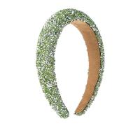 Diadema antideslizante con diamantes de imitación para mujer, diadema con incrustaciones de diamantes de imitación brillantes, color verde