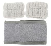 Diadema Antideslizante de Spa para Lavarse la Cara, Kit | Terciopelo Coral y Fibra , Muñequera Incluida, Uso en Casa, Maquillaje, Cepillado Dental