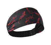 Diadema antideslizante para Halloween, color negro y rojo, con diseño de animales malvados, bandas elásticas para el sudor para mujer, para senderismo, uso diario, deportes, senderismo, cintillos de