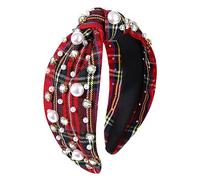 Diadema anudada con perlas blancas para mujer, diadema adornada con diamantes de imitación de cristal de perlas blancas, diadema de moda elegante para mujer, diadema ancha bohemia para la cabeza,