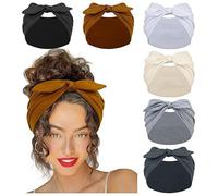 Diadema Anudada for Mujer Diadema Ancha Bohemia de Algodón Elástico Suave for el Cabello, Accesorio Moda Antideslizante for Gimnasio, Trabajo y uso diario(Color1)