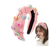 Diadema anudada para el día de San Valentín - Diadema de spa para el día de San Valentín, diadema de lavado facial, tocados de maquillaje, decoraciones de diadema de temporada, envolturas para el