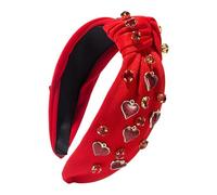 Diadema anudada para mujer, diademas de corazón de amor, diademas anchas para mujer, elegantes diademas para niñas, accesorios para el cabello para fiestas navideñas