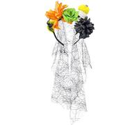 Diadema aterradora para Halloween, calavera, esqueleto, velo, velo, para fiestas de disfraces y juegos de rol, eventos, reuniones de disfraces