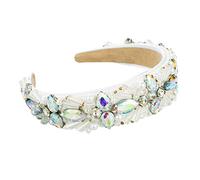 Diadema barroca retro de lujo para mujer, diseño geométrico colorido, joyería de cristal, imitación de imitación, graduación, fiesta, bandana, para lavar la cara y animales