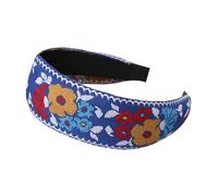 Diadema bohemia, diadema ancha | Diadema ancha de tela bordada floral - Tocado de estilo étnico, accesorios para el cabello para niñas, se adapta a la mayoría de estilos de cabello