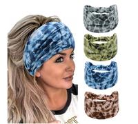 Diadema bohemia para mujer, elástica, suave, para la cabeza, bandanas para mujer, yoga, deportes (4Wranse)