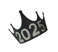 Diadema brillante 2025 para fotos, divertida, para fiesta, karaoke, fiesta, coronas para Navidad, escenario, Año Nuevo, diadema plateada