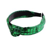 Diadema brillante anudada para mujer con lentejuelas, antideslizante, diseño de calavera alta, accesorio de peinado para festivales de música