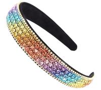 Diadema brillante para niñas de 5x1 pulgadas colorida Bling Diadema de diabia de diablo de diablo cómoda y no slip arcoiris para niñas Suministros para el pelo de fiesta de regalo para m