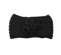 Diadema Calentadora De Orejas 1 diadema tejida for mujer for otoño e invierno, con bordes anchos for evitar resbalones, decorada con rosas(1 Black)