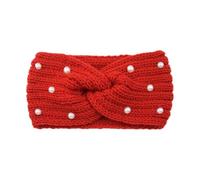 Diadema Calentadora De Orejas Diadema ancha con perlas cruzadas for mujer, accesorios for el cabello, gorros deportivos elásticos cálidos de Color sólido for Yoga(Color22)