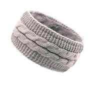 Diadema Calentadora de Orejas Diadema de invierno punto grueso for mujer, moderna trenzada for ir al trabajo, calentador orejas forro polar, corbata gruesa y a la moda Invierno(Light gray)