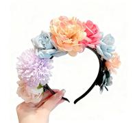 Diadema Catrina para Niña, Banda Floral Colorida para Niñas y Adultos, Accesorio de Cabeza Elegante para Fiestas, Bodas y Eventos Especiales, Tamaño Ajustable de 11.5 cm