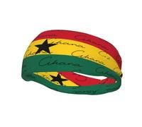Diadema clásica con la Bandera de Ghana, Cinta elástica para el Sudor, Diadema Deportiva patriótica para Ciclismo, fútbol y Senderismo.