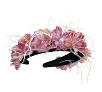 Diadema colorida con flores para fiestas, accesorios elegantes para el cabello para mujeres y niñas