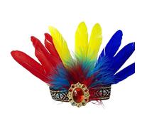 Diadema colorida con plumas, accesorios para el cabello, diadema de moda para festivales de música, fiestas y atuendos diarios