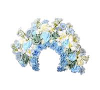 Diadema colorida de flores de doble cara, corona de pelo para boda, fiesta, disfraz para novia, accesorio para el cabello