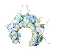 Diadema colorida de flores de doble cara, corona de pelo para boda, fiesta, disfraz para novia, accesorio para el cabello