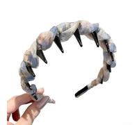 Diadema colorida de hilo dentado con estilo de campo dulce para actividades al aire libre y uso diario casual, accesorio de plástico para el cabello (azul)