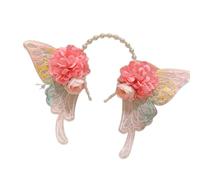 Diadema colorida de mariposa y flores para niños, accesorios de pelo de moda, diseño suave y cómodo para niñas de 3 años en adelante