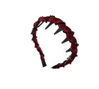 Diadema con acabado en la parte superior del cabello con diseño sinuoso y antideslizante for mujer(Rojo)